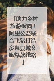 助力乡村旅游破圈！阿里公益联合飞猪打造多条县域文旅爆款线路