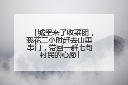 城里来了收菜团，我花三小时赶去山里串门，带回一群七旬村民的心愿
