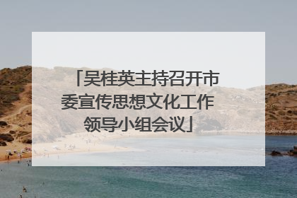 吴桂英主持召开市委宣传思想文化工作领导小组会议
