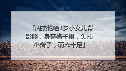 周杰伦晒3岁小女儿背影照，身穿格子裙，头扎小辫子，萌态十足