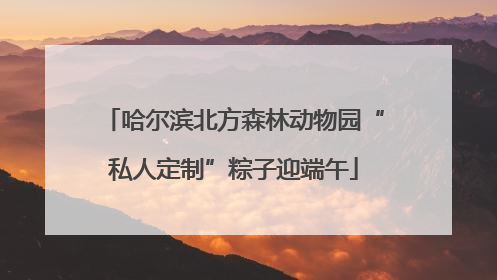 哈尔滨北方森林动物园“私人定制”粽子迎端午