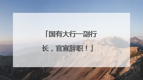 国有大行一副行长，官宣辞职！