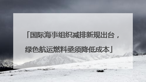 国际海事组织减排新规出台，绿色航运燃料亟须降低成本