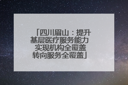 四川眉山：提升基层医疗服务能力 实现机构全覆盖转向服务全覆盖