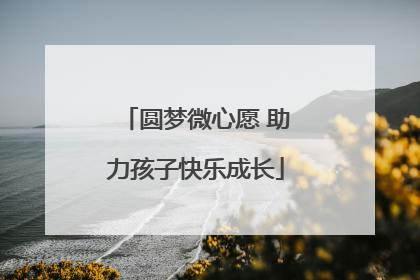 圆梦微心愿 助力孩子快乐成长