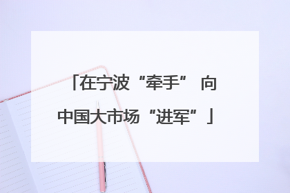 在宁波“牵手” 向中国大市场“进军”