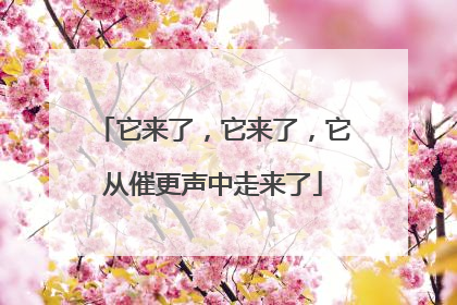 它来了，它来了，它从催更声中走来了