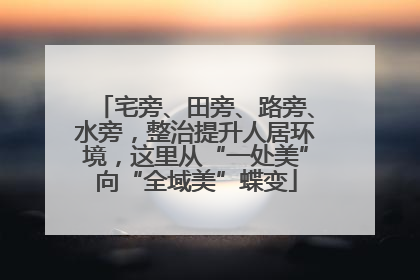宅旁、田旁、路旁、水旁，整治提升人居环境，这里从“一处美”向“全域美”蝶变