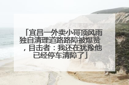 宜昌一外卖小哥顶风雨独自清理道路路障被爆赞，目击者：我还在犹豫他已经停车清障了