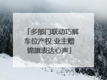 多部门联动巧解车位产权 业主赠锦旗表达心声