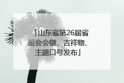 山东省第26届省运会会徽、吉祥物、主题口号发布