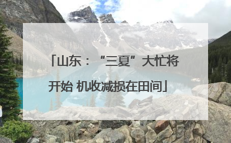 山东：“三夏”大忙将开始 机收减损在田间