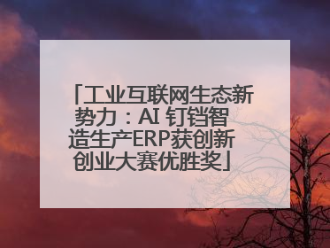 工业互联网生态新势力：AI 钉铛智造生产ERP获创新创业大赛优胜奖