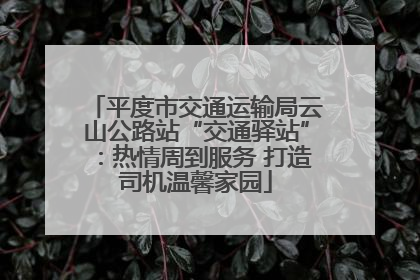 平度市交通运输局云山公路站“交通驿站”：热情周到服务 打造司机温馨家园