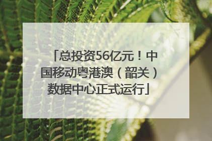 总投资56亿元！中国移动粤港澳（韶关）数据中心正式运行
