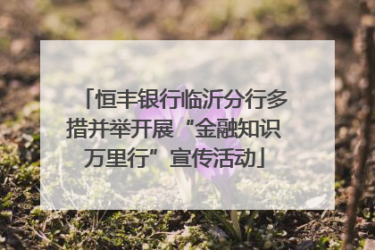 恒丰银行临沂分行多措并举开展“金融知识万里行”宣传活动