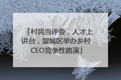村民当评委，人才上讲台，望城区举办乡村CEO竞争性路演