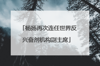 杨扬再次连任世界反兴奋剂机构副主席