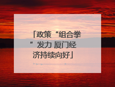 政策“组合拳”发力 厦门经济持续向好
