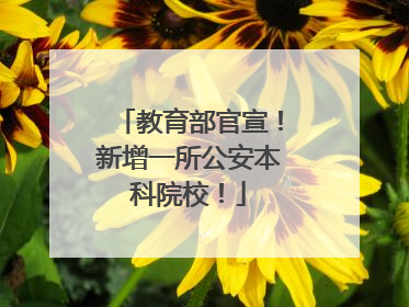 教育部官宣！新增一所公安本科院校！