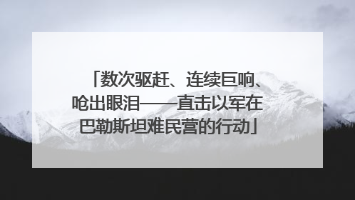 数次驱赶、连续巨响、呛出眼泪——直击以军在巴勒斯坦难民营的行动