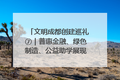 文明成都创建巡礼⑦｜普惠金融、绿色制造、公益助学展现城市文明底色