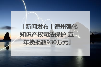 新闻发布丨德州强化知识产权司法保护 五年挽损超930万元