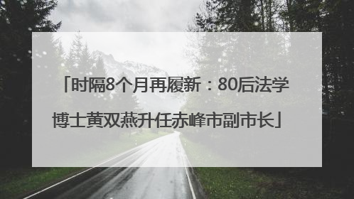 时隔8个月再履新：80后法学博士黄双燕升任赤峰市副市长