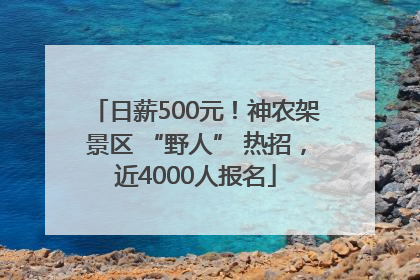 日薪500元！神农架景区 “野人” 热招，近4000人报名