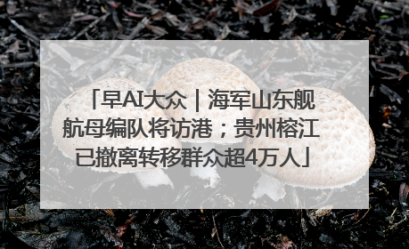 早AI大众｜海军山东舰航母编队将访港；贵州榕江已撤离转移群众超4万人