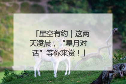 星空有约｜这两天凌晨，“星月对话”等你来赏！