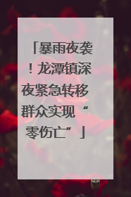 暴雨夜袭！龙潭镇深夜紧急转移群众实现“零伤亡”