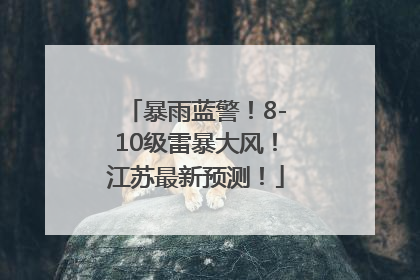 暴雨蓝警！8-10级雷暴大风！江苏最新预测！