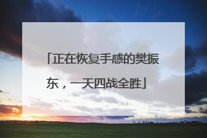正在恢复手感的樊振东，一天四战全胜