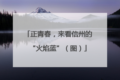 正青春，来看信州的“火焰蓝”（图）