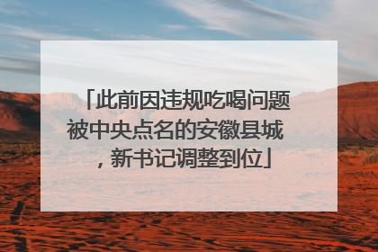 此前因违规吃喝问题被中央点名的安徽县城，新书记调整到位