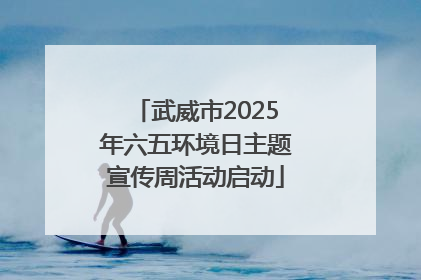 武威市2025年六五环境日主题宣传周活动启动