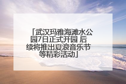 武汉玛雅海滩水公园7日正式开园 后续将推出夏浪音乐节等精彩活动