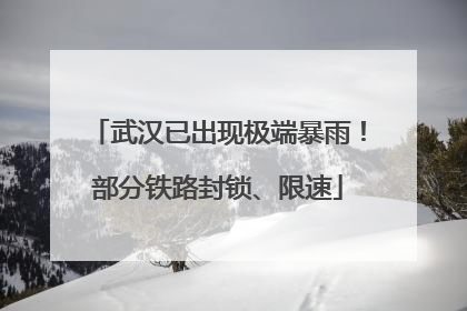 武汉已出现极端暴雨！部分铁路封锁、限速