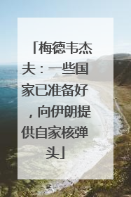 梅德韦杰夫：一些国家已准备好，向伊朗提供自家核弹头