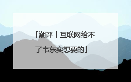 潮评丨互联网给不了韦东奕想要的