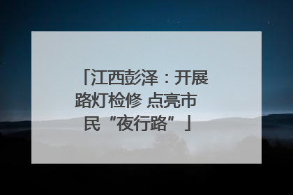江西彭泽：开展路灯检修 点亮市民“夜行路”
