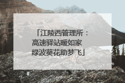 江陵西管理所：高速驿站暖如家 绿波葵花助梦飞