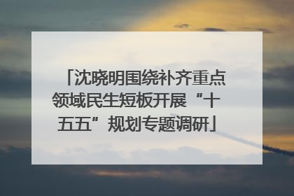 沈晓明围绕补齐重点领域民生短板开展“十五五”规划专题调研