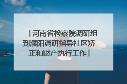 河南省检察院调研组到濮阳调研指导社区矫正和财产执行工作