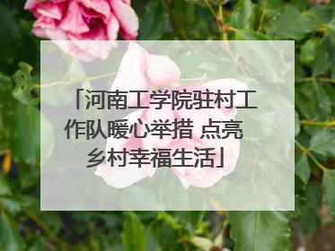 河南工学院驻村工作队暖心举措 点亮乡村幸福生活