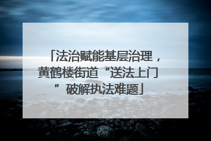 法治赋能基层治理，黄鹤楼街道“送法上门”破解执法难题