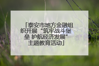 泰安市地方金融组织开展“筑牢战斗堡垒 护航经济发展”主题教育活动