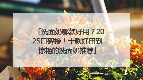 洗面奶哪款好用？2025口碑榜！十款好用到惊艳的洗面奶推荐
