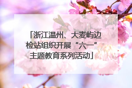浙江温州、大麦屿边检站组织开展“六一”主题教育系列活动